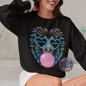 🦁 Detroit Bubble Gum Lion Crewneck Sweatshirt